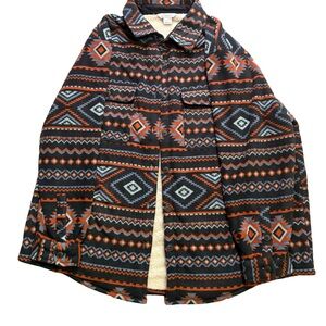 Woman’s Patterned Shirt - Black, Orange, Gray